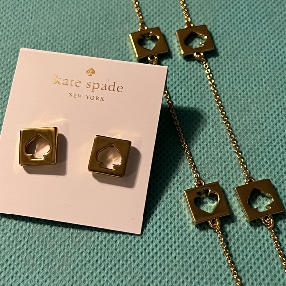 KATE SPADE “HOLE PUNCH SPADE” NECKLACE & EARRINGS - Picture 4 of 10
